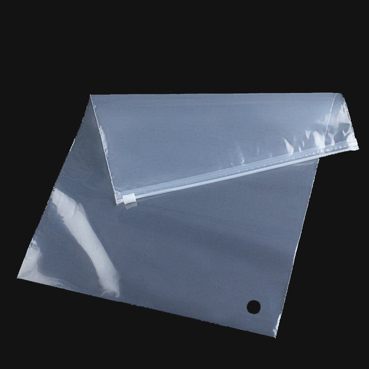 Пакет с бегунком 28x42 60 мкм с отверстием, прозрачный